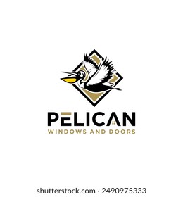 pelican logo for real estate and property simple clean and elegance