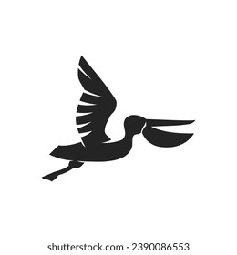 Pelican logo template Isolated. Brand Identity. Icon Abstract Vector graphic