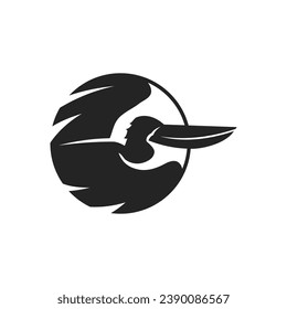 Pelican logo template Isolated. Brand Identity. Icon Abstract Vector graphic
