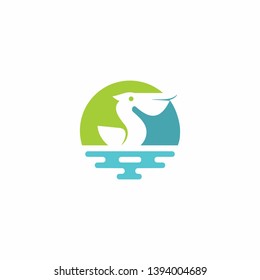 Pelican Logo Template Stock Vector