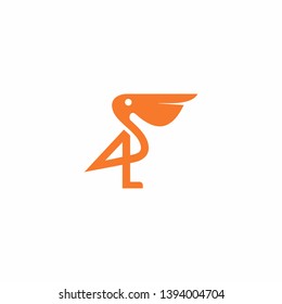 Pelican Logo Template Stock Vector