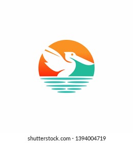 Pelican Logo Template Stock Vector