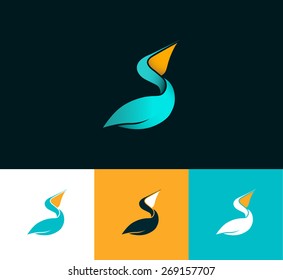 pelican logo variants, vector symbol