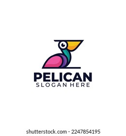 pelican logo vector design colorful template