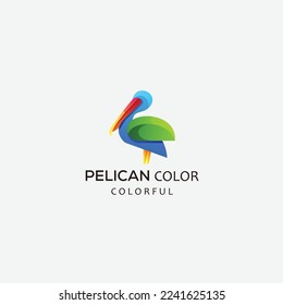 pelican logo vector gradient colorful illustration