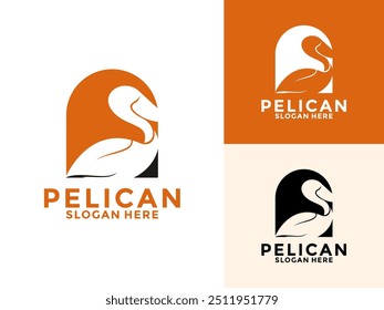 ilustração do ícone do vetor do logotipo Pelican, modelo de design do logotipo do Pelican Criativo