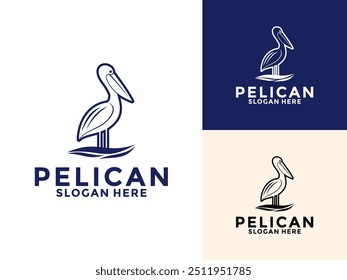 ilustração do ícone do vetor do logotipo Pelican, modelo de design do logotipo do Pelican Criativo