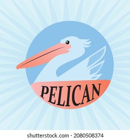 pelican logo vector and sunshine look and background  