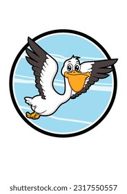 Pelican mascot cartoon character vector