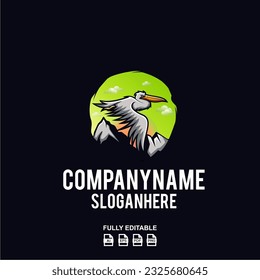 Pelican Mascot Logo Design Vector