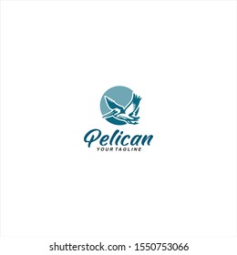 pelican mascot template logo design