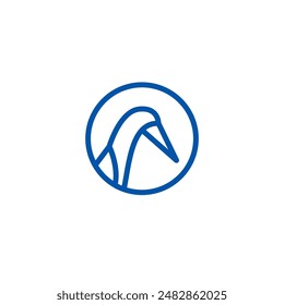 Diseño de Vector de logotipo minimalista Pelican