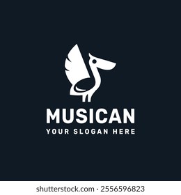 Pelican with music note logo