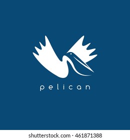 pelican negative space concept vector design template