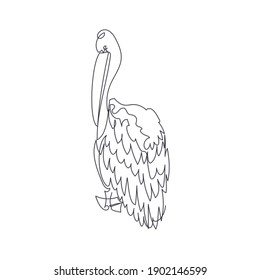 Einzeilige pelikanische Vektorgrafik