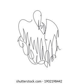 pelican one line vector illustration