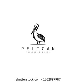 Pelican Outline Bird Black Artistic Abstract Vector Design Illustration Art