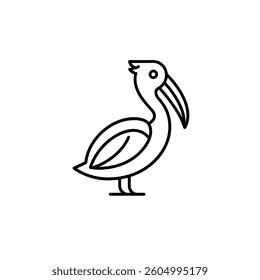 Pelican outline icon on white background