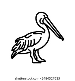 Pelican Outline Icon, Vector illustration