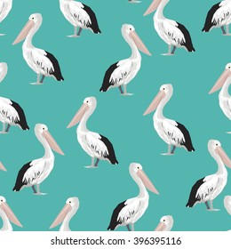 pelican pattern, texture design, vector illustration, pelican seamless 