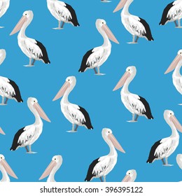 pelican pattern, texture design, vector illustration, pelican seamless 