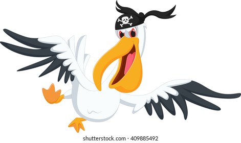 pelican pirate cartoon