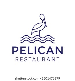 pelican restaurant  minimalist logo design