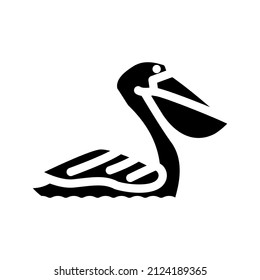 pelican sea bird glyph icon vector. pelican sea bird sign. isolated contour symbol black illustration