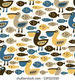 pelican seamless pattern