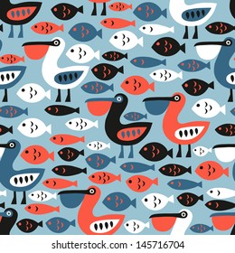 pelican seamless pattern 