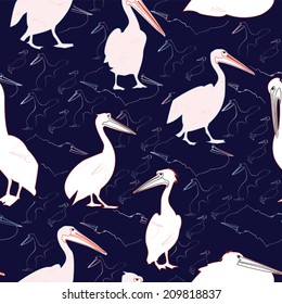 Pelican Seamless Pattern