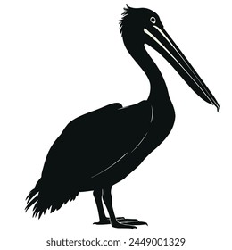 pelican silhouette isolated	 - vector illustration