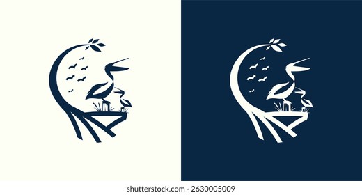 Pelican Silhouette Logo for Branding and Social Media