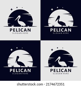 Pelican silhouette logo design concept