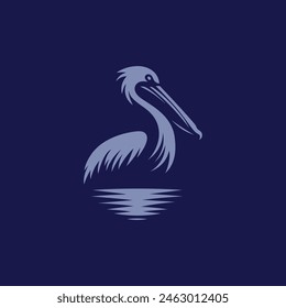 
Pelican silhouette logo style illustration