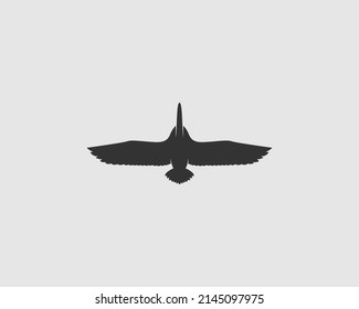 Pelican Silhouette on White Background. Isolated Vector Animal Template for Logo Company, Icon, Symbol etc