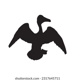 pelican silhouette set collection isolated black on white background vector illustration