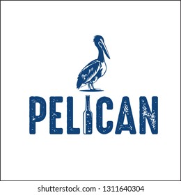 Pelican Silhouette Vector Logo