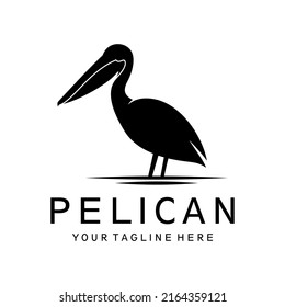 pelican silhouette vector logo template