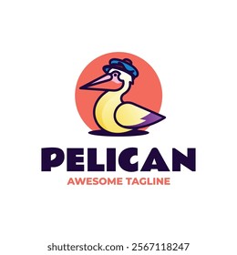 Pelican Simple Mascot Logo Template