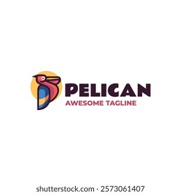 Pelican Simple Mascot Logo Template