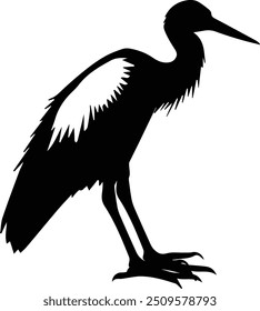 Pelican - Stork Silhouette-Coastal Charm Art Print	
