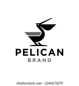 pelican stork vector logo lineart line outline monoline icon design stock gulf bird coast beach illustration abstract ibis logo