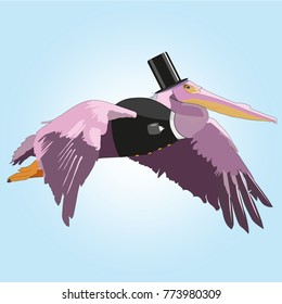 Pelican in a suit, character design