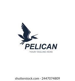 Pelican symbol logo template, stylized vector silhouette for your company. Suitable for your design need, logo, illustration, animation, etc. 