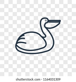 Pelican vector icon isolated on transparent background, Pelican logo concept