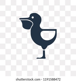 Pelican vector icon isolated on transparent background, Pelican transparency concept can be used web and mobile