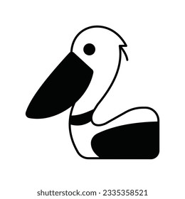 Pelican-Vektorsymbol, das leicht zu ändern oder zu bearbeiten ist

