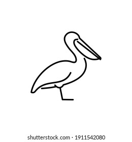 Pelican vector icon. Wild bird  illustration. 