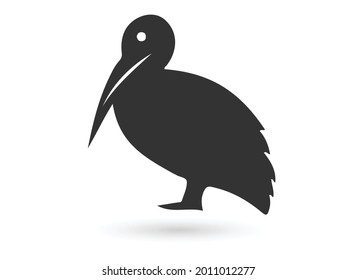 Pelican vector icon. Wild bird illustration